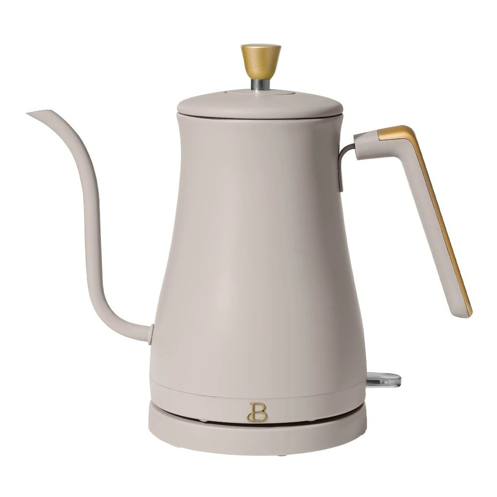 Beautiful 1-Liter Electric Gooseneck Kettle 1200 W, Porcini Taupe by Drew Barrym